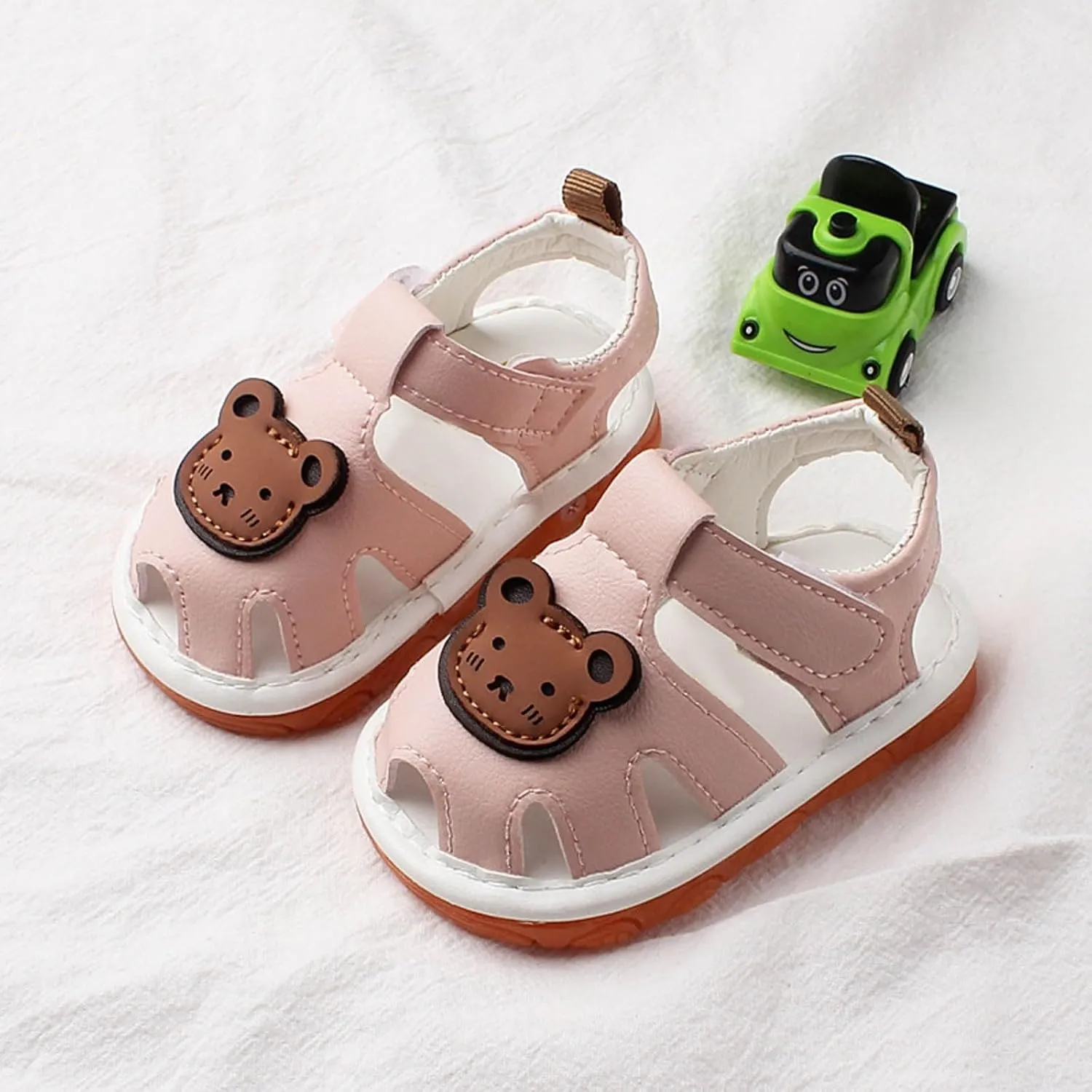 Baby Toddler Infant Girls PU Leather Soft Open Toe Summer Sandals Flower Flat Shoes Baby Boy Sandals 0-3 Months