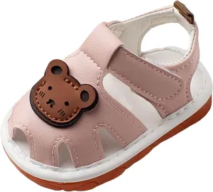Baby Toddler Infant Girls PU Leather Soft Open Toe Summer Sandals Flower Flat Shoes Baby Boy Sandals 0-3 Months