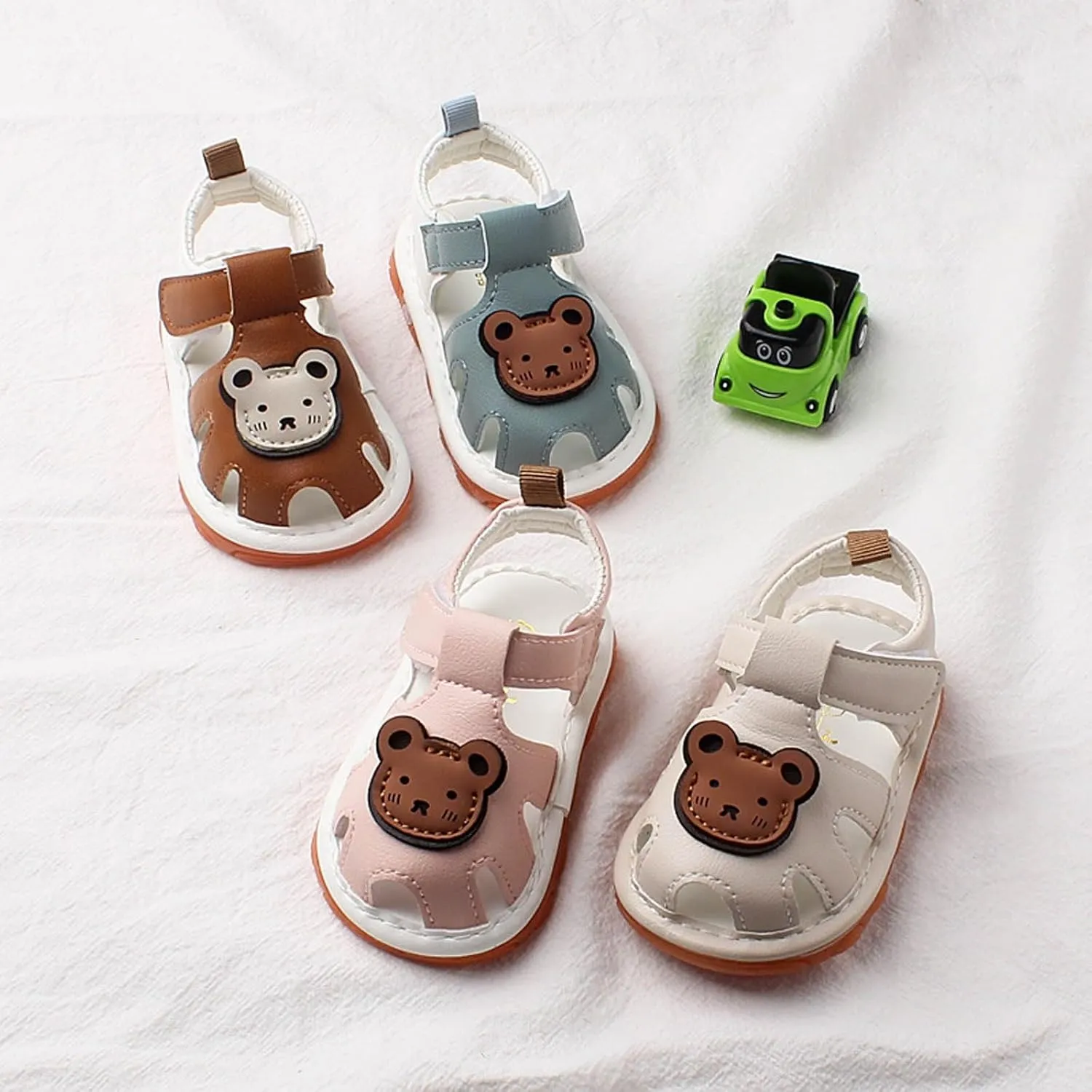 Baby Toddler Infant Girls PU Leather Soft Open Toe Summer Sandals Flower Flat Shoes Baby Boy Sandals 0-3 Months