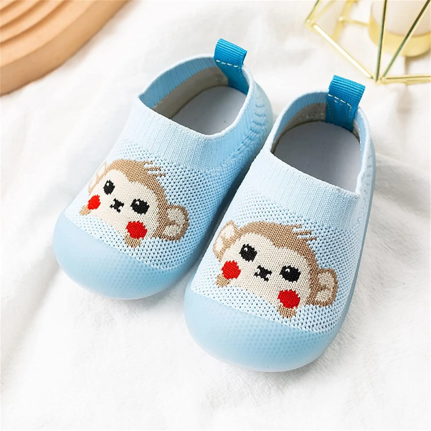 Baby Walking Shoes Toddler First Walking Non-Slip Soft Sole Slip-On Sneakers Casual Mesh Lightweight Sock Shoes