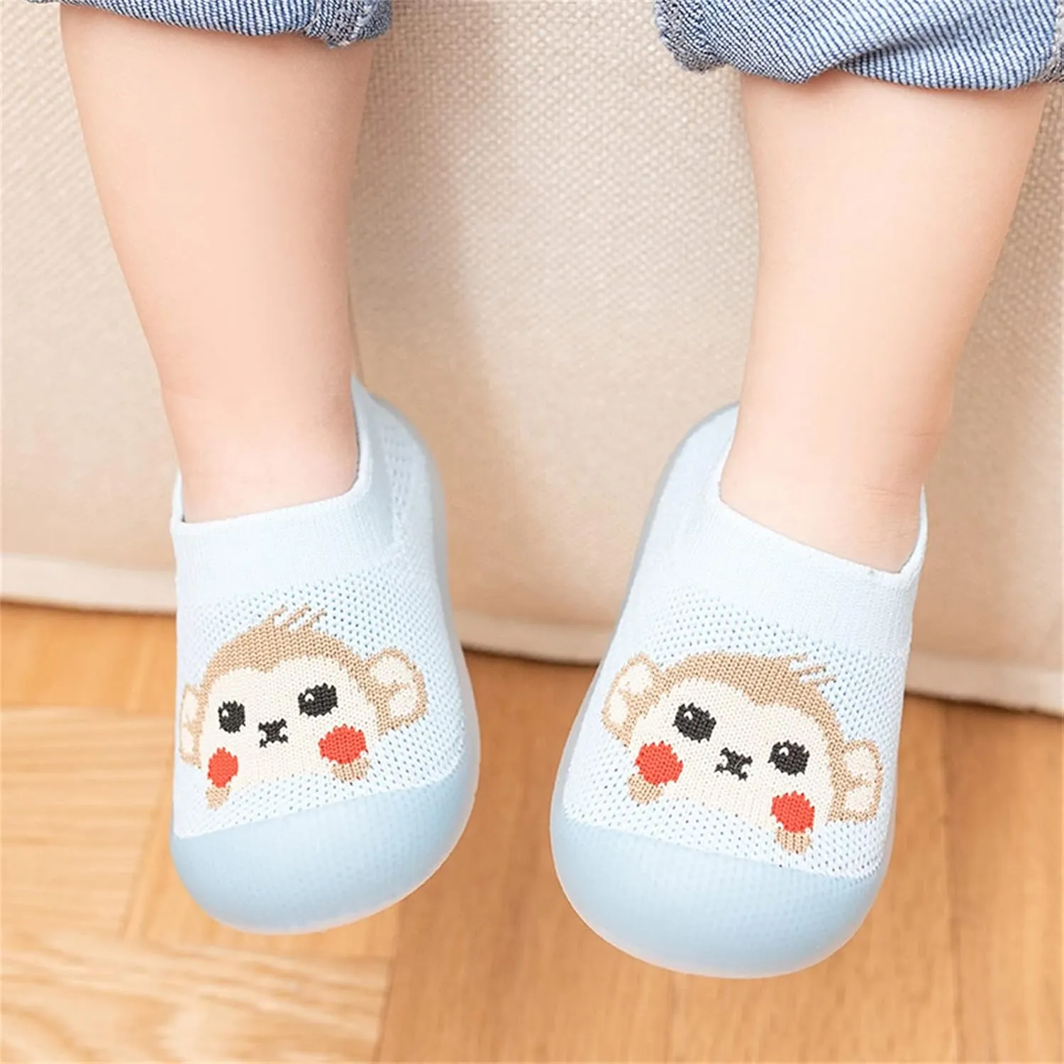 Baby Walking Shoes Toddler First Walking Non-Slip Soft Sole Slip-On Sneakers Casual Mesh Lightweight Sock Shoes