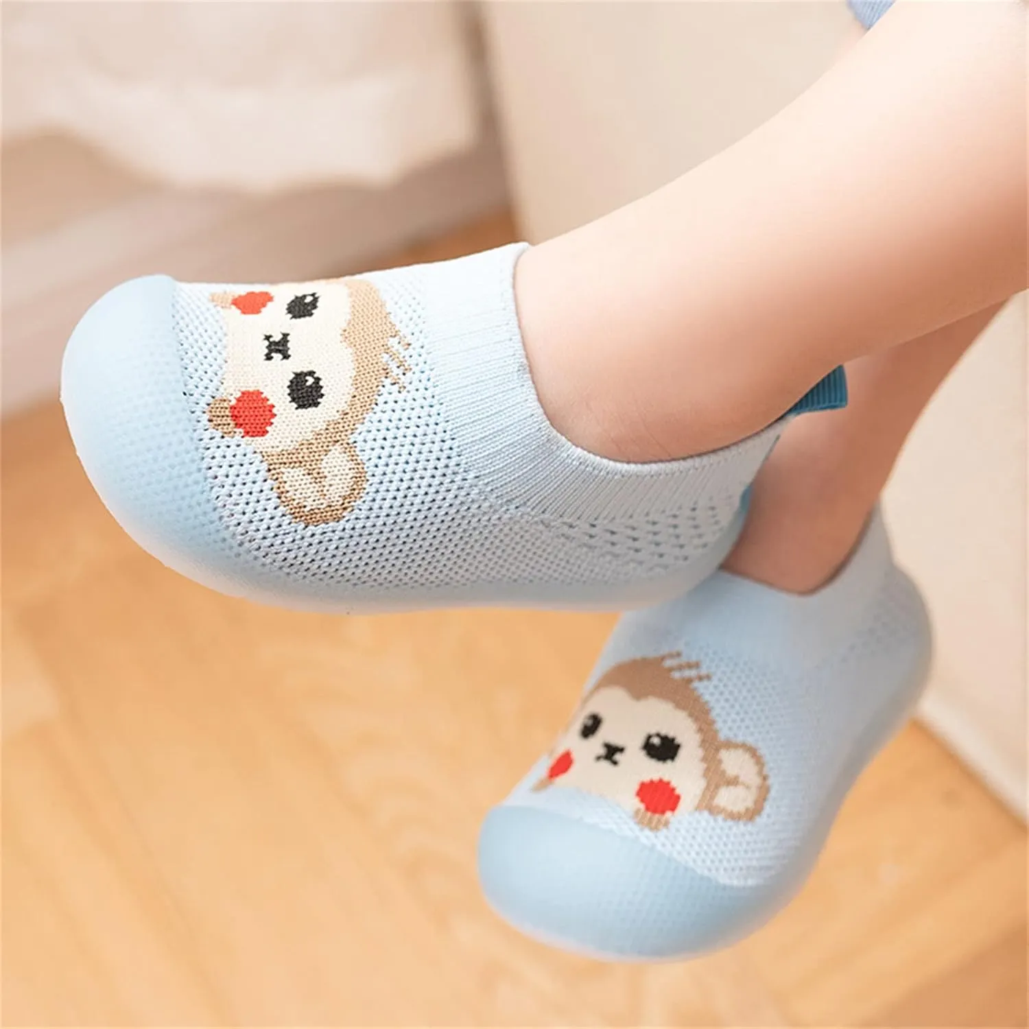 Baby Walking Shoes Toddler First Walking Non-Slip Soft Sole Slip-On Sneakers Casual Mesh Lightweight Sock Shoes