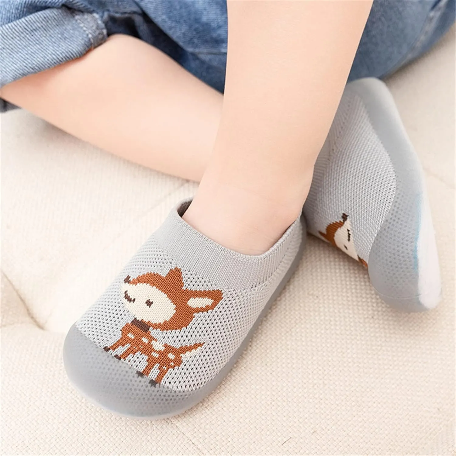 Baby Walking Shoes Toddler First Walking Non-Slip Soft Sole Slip-On Sneakers Casual Mesh Lightweight Sock Shoes