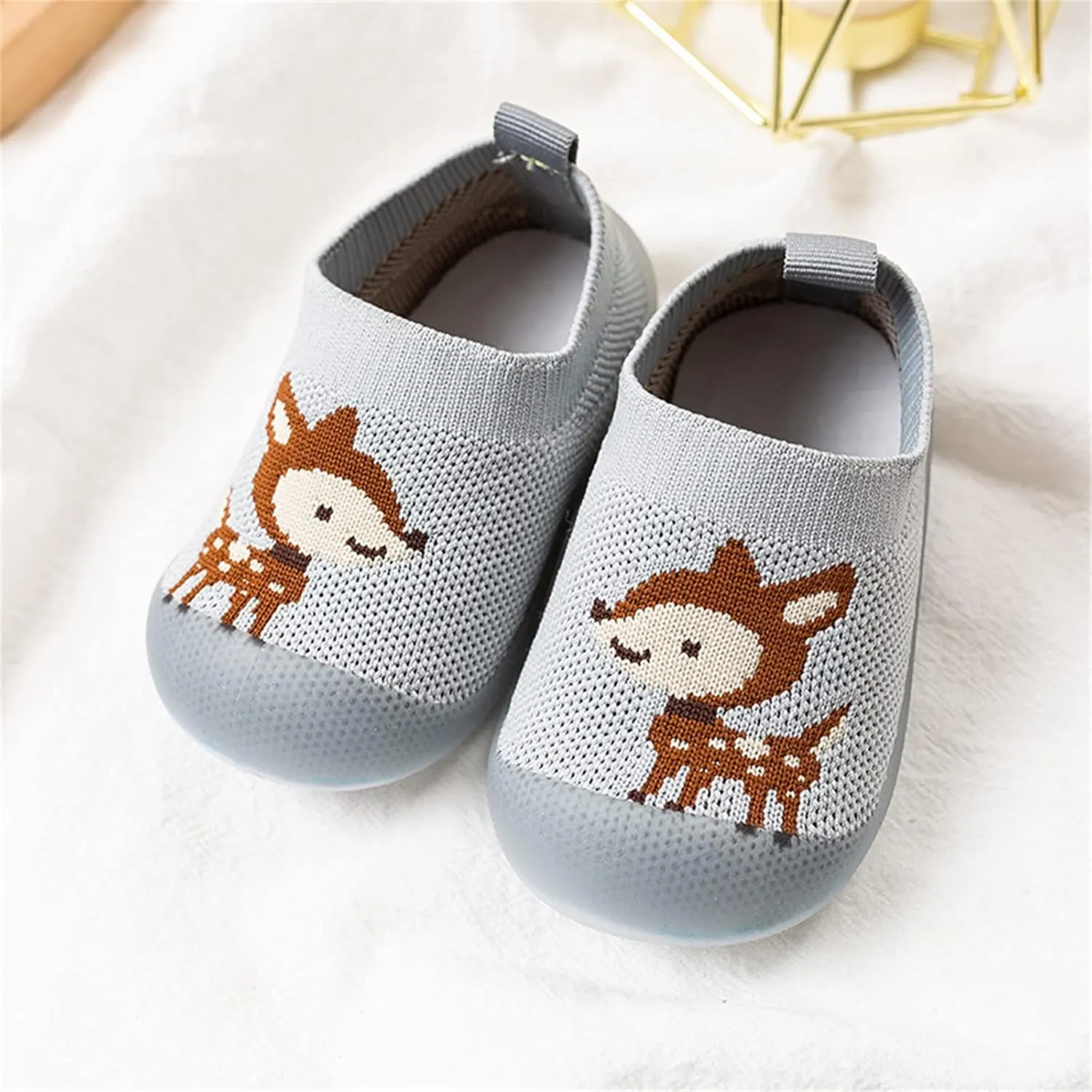 Baby Walking Shoes Toddler First Walking Non-Slip Soft Sole Slip-On Sneakers Casual Mesh Lightweight Sock Shoes