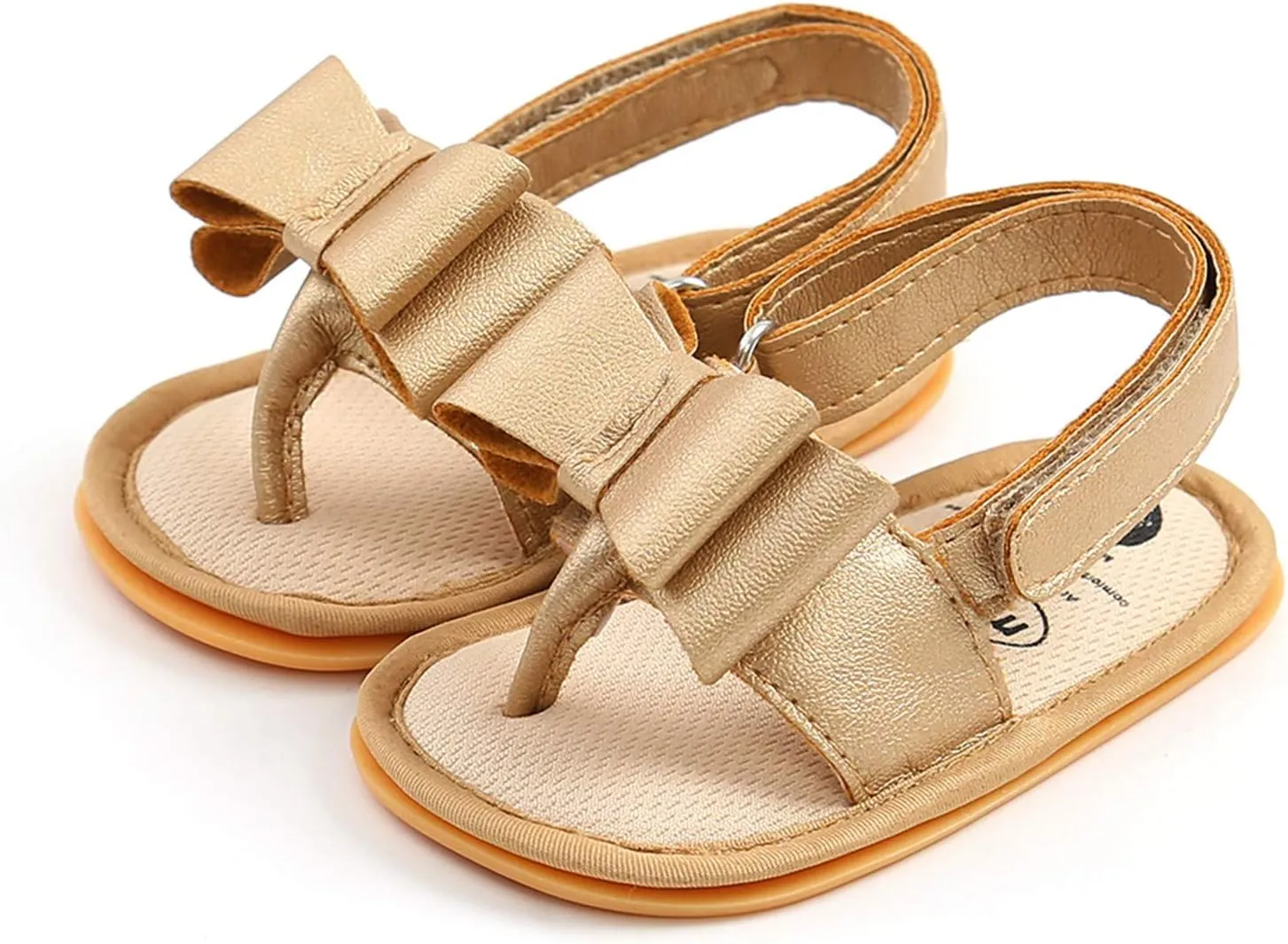 Big Girls Size 5 Sandals Rubber Bow Shoes Walking Soft Flat Non-Slip Sole Baby Sandals Boys Baby Booties Snaps