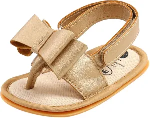 Big Girls Size 5 Sandals Rubber Bow Shoes Walking Soft Flat Non-Slip Sole Baby Sandals Boys Baby Booties Snaps