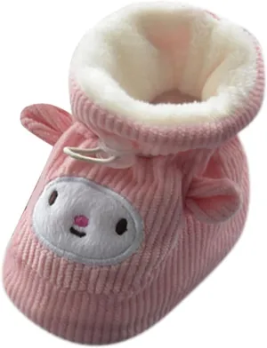 Boots for Snow Man Children Floor Boots Toddler Shoes Cotton Shoes Plus Velvet Thick Warm Soft Soles Cute Shoes Bow Socks Baby Girl