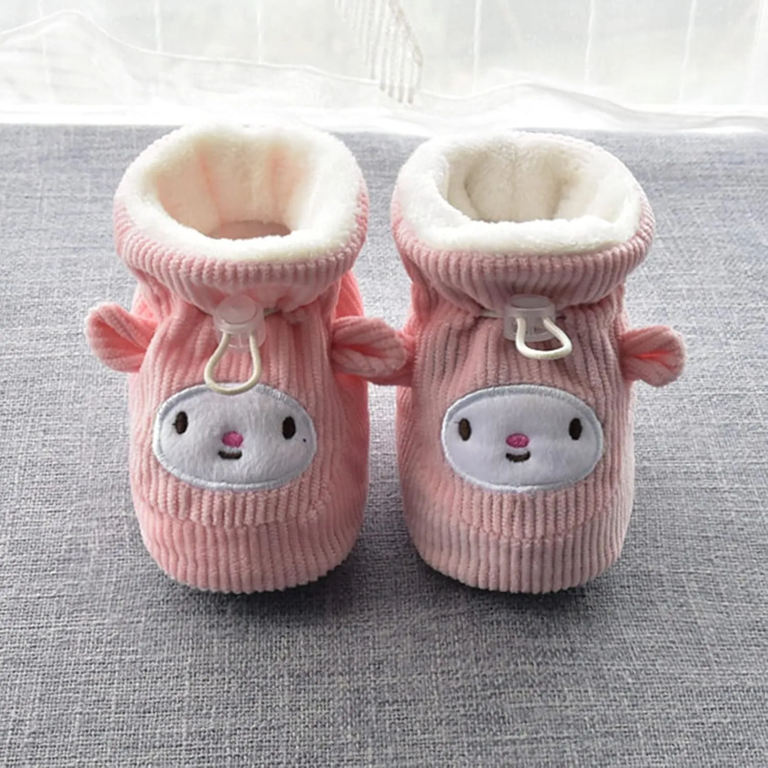 Boots for Snow Man Children Floor Boots Toddler Shoes Cotton Shoes Plus Velvet Thick Warm Soft Soles Cute Shoes Bow Socks Baby Girl