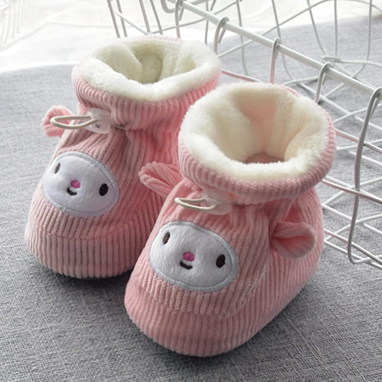Boots for Snow Man Children Floor Boots Toddler Shoes Cotton Shoes Plus Velvet Thick Warm Soft Soles Cute Shoes Bow Socks Baby Girl