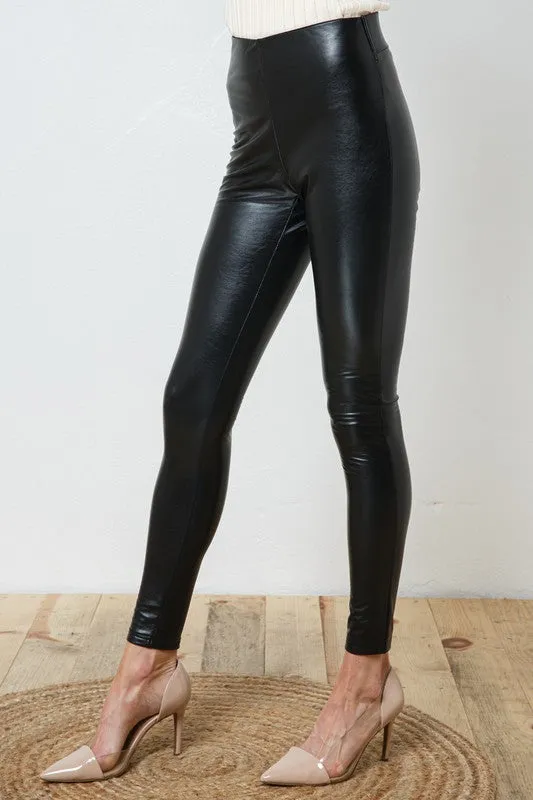 Booty Pump Faux Leather Skinny Leggings - Blue B