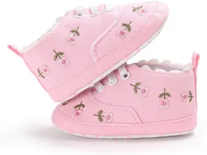Boys Dress Shoes Size 4 Baby Girls Sole Infant Crib Shoes Floral Canvas Soft Anti-Slip Walking Sneakers Baby