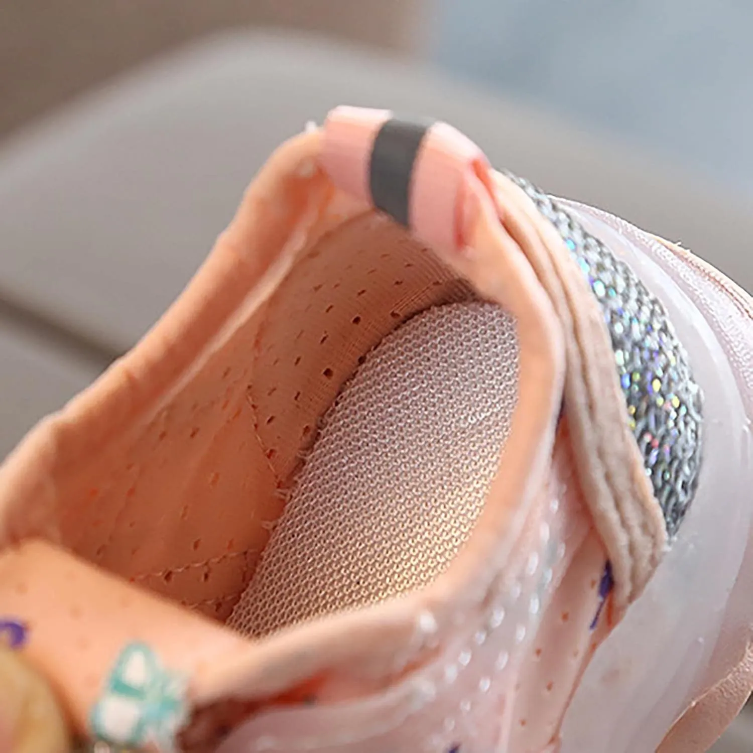 Boys Girls Butterfly Prints LED Light Shoes Daddy Shoes Lacing Breathable Mesh Soft Soles Kids Shoes