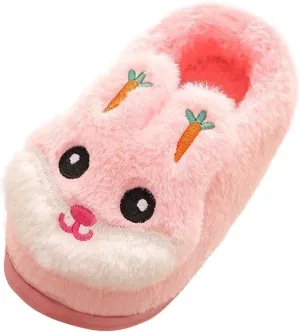 Boys Girls Plush House Slippers Cozy Furry Slippers Winter Warm Fur Lined Indoor House Home Shoes Winter House Shoes