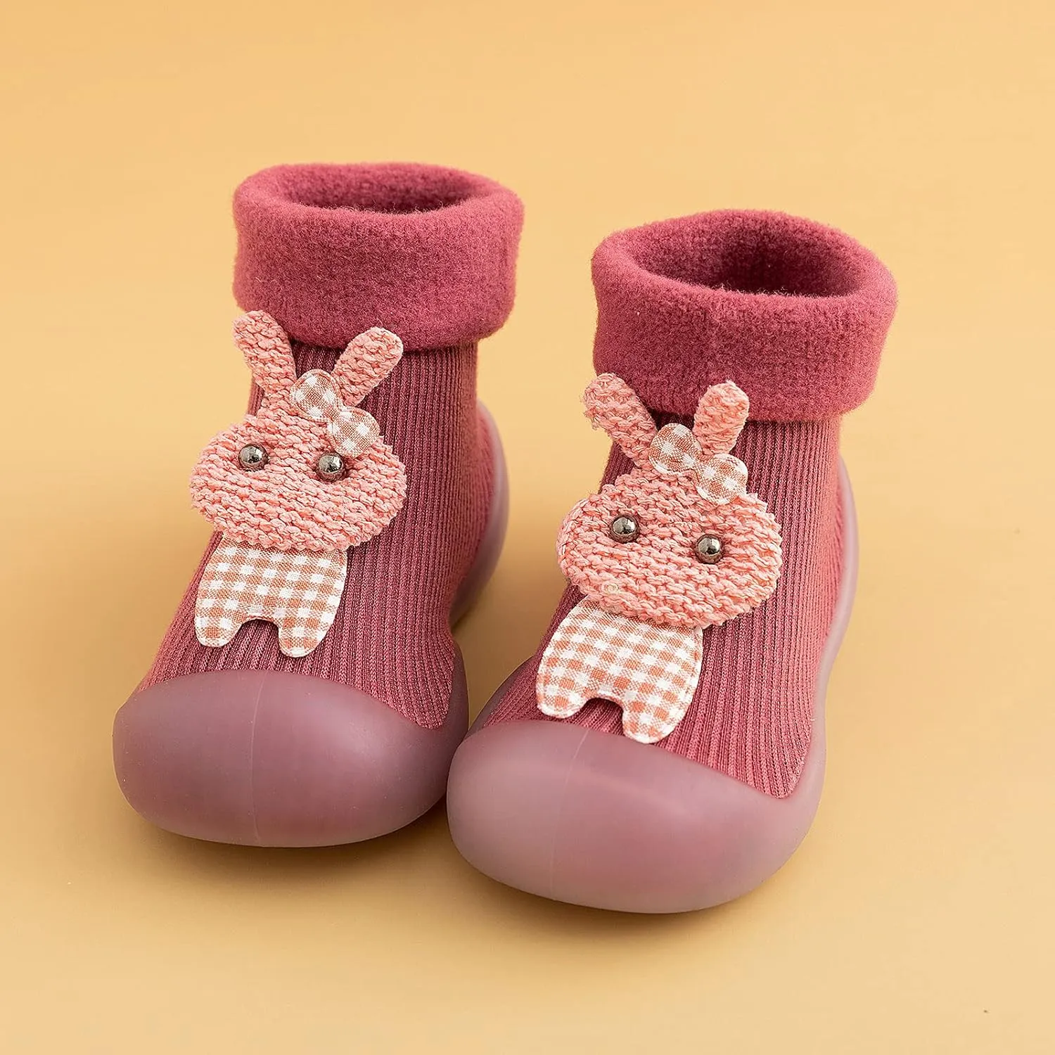 Boys Slip on Shoe Kids Toddler Baby Boys Girls Solid Warm Knit Soft Sole Rubber Shoes Socks Slipper Stocking Infant Wrestling Shoes
