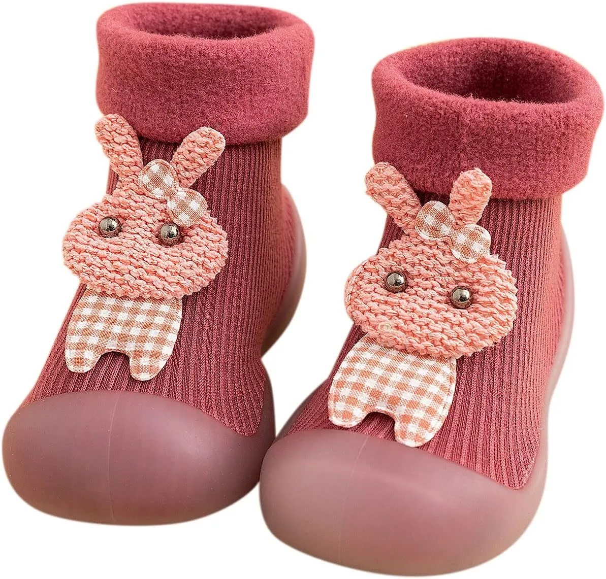 Boys Slip on Shoe Kids Toddler Baby Boys Girls Solid Warm Knit Soft Sole Rubber Shoes Socks Slipper Stocking Infant Wrestling Shoes