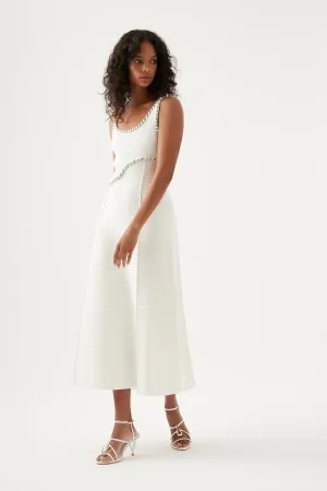 Carve Abstract Knit Midi Dress - Ivory