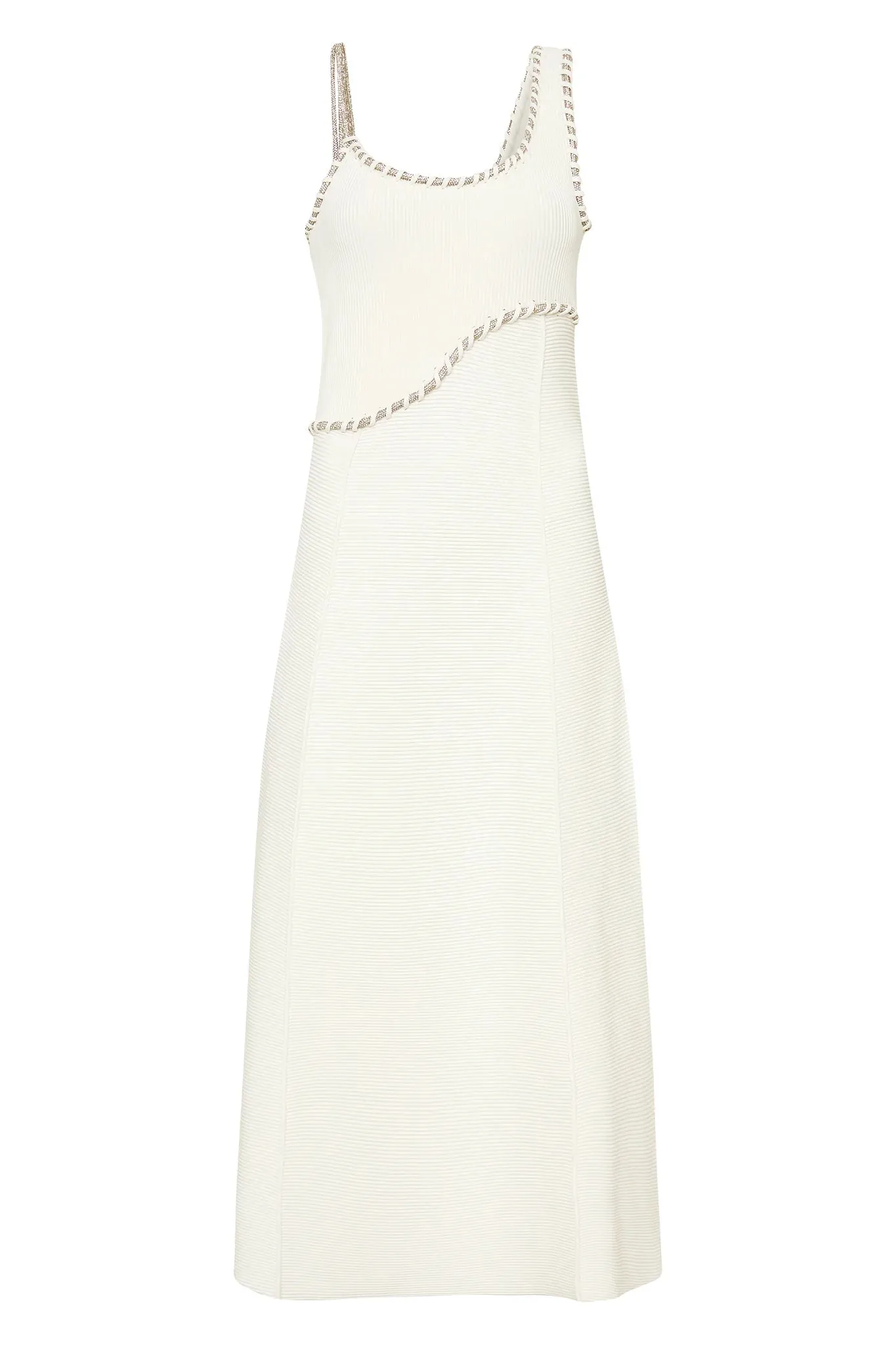 Carve Abstract Knit Midi Dress - Ivory