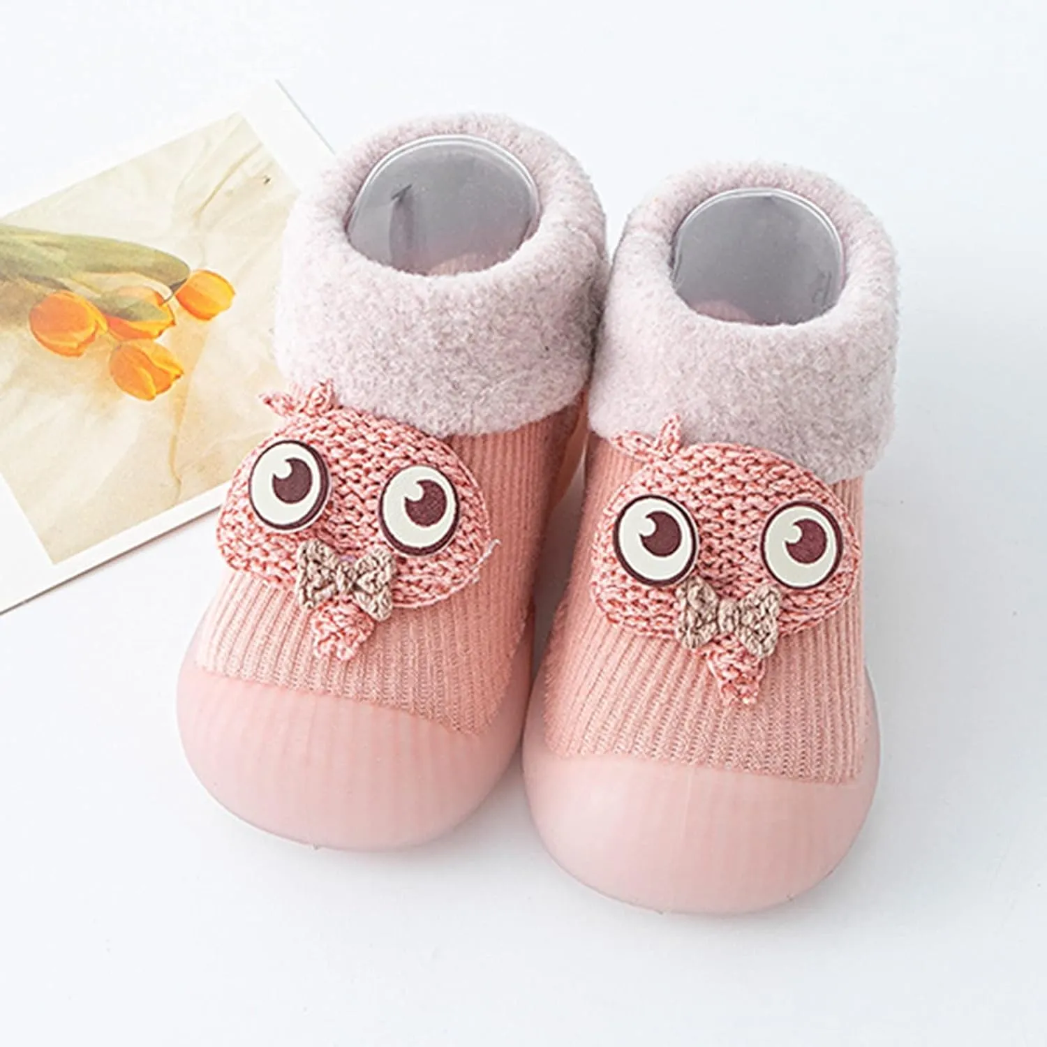 Casual Shoes for Baby Boys Sole Warm Socks Baby Kids Slipper Shoes Knit Soft Solid Toddler Girls Stocking Shoes
