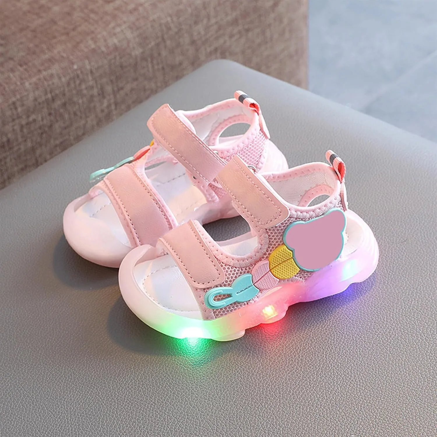 Children Light Up Shoes Open Toe Lightweight Soft Sole Water Shoes Cute Toddler Girl Christmas Birthday Children Shoes