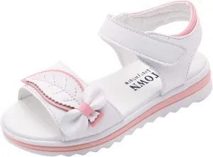 Children Shoes Fashion Flower Thick Sole Sandals Soft Sole Comfortable Princess Sandals Baby Girl Shoes 3-6 Months (White, 11.5-12 Years Big Kids)