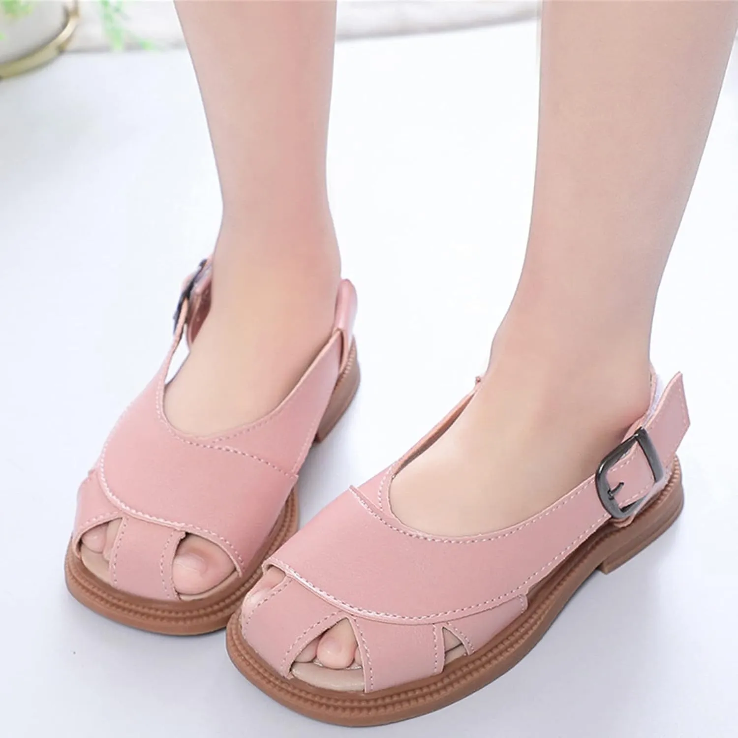 Children Shoes Flat Sandals Hollow Beach Shoes Fashion Soft Sole Girls Boys Casual Sandals Baby Girls Sandals (Pink, 12 Little Child)