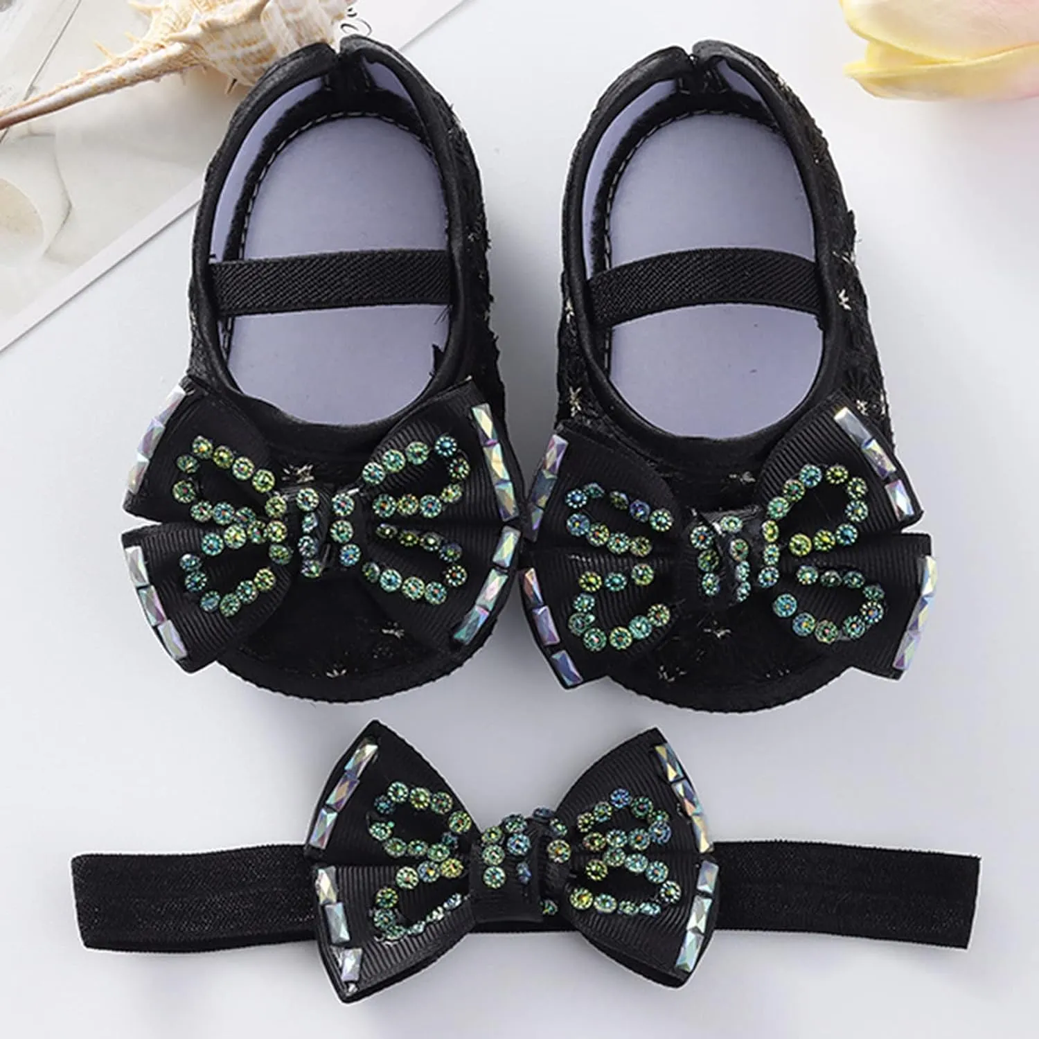 Children Solid Color Sneakers Baby Shoes Fashion Soft Sole Shoes Pearl Dress Flower Princess Shoes Toddler Shoes