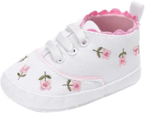 Children Sport Shoes Infant Shoes Crib Sole Sneakers Baby Canvas Anti-Slip Soft Floral Girls Baby Shoes for 0-18Months