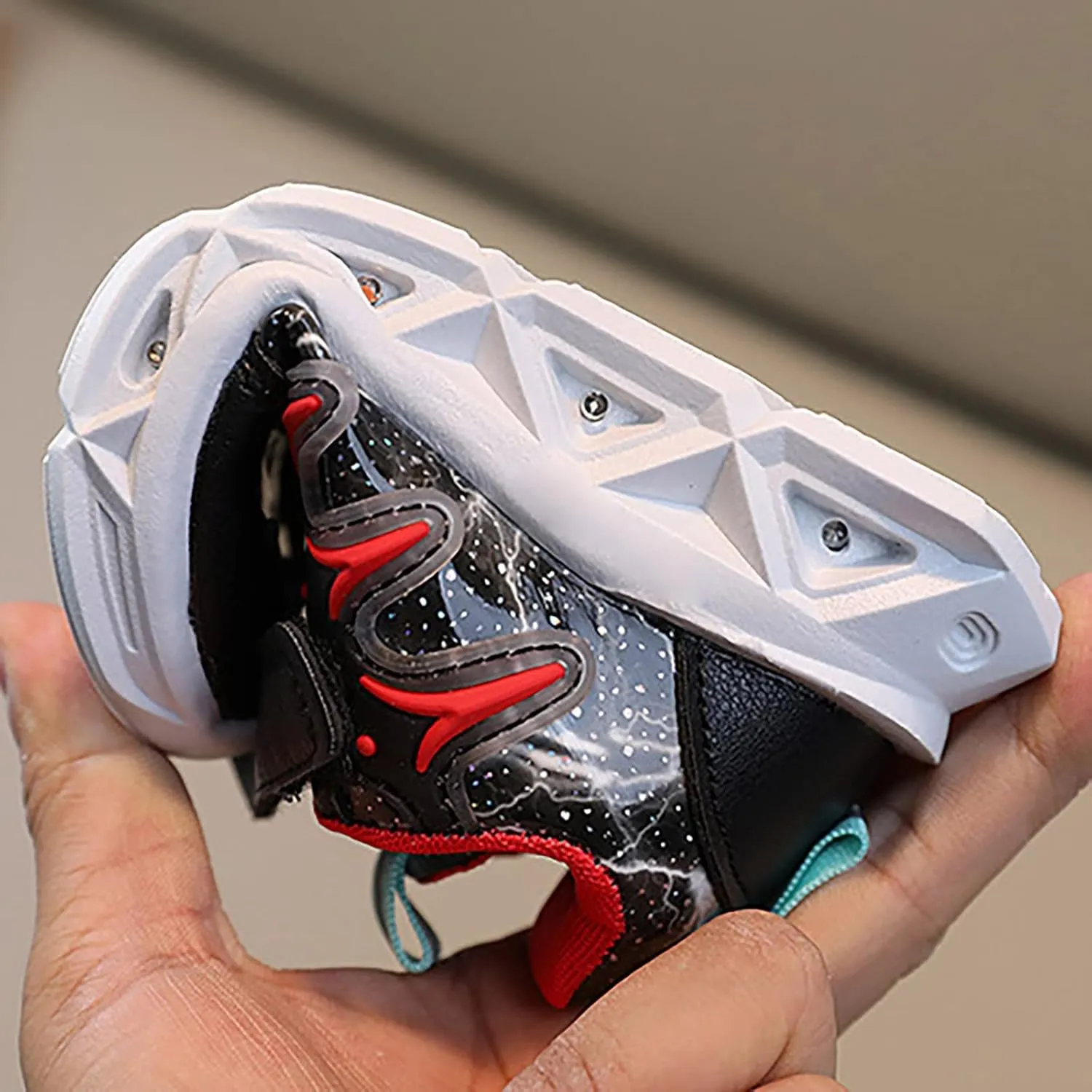 Children's Sneakers LED Charged Breathable Soft Sole Strap Collision Color Toddler Shoes Unisex Sneakers Shoes
