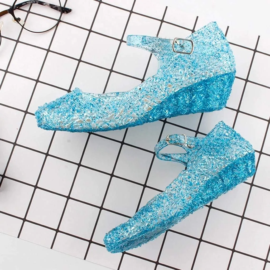 Cosplay Sandals Princess Party Girls Wedge Kids Toddler Single Infant Baby Shoes Baby Shoes (Blue, 5-5.5 Years)