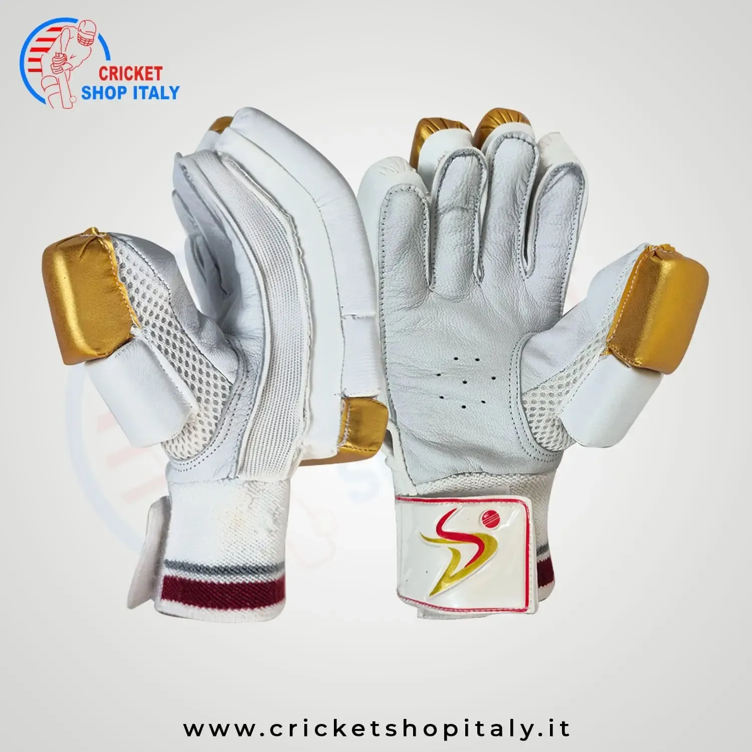 Ds White /Gold Junior Batting Gloves