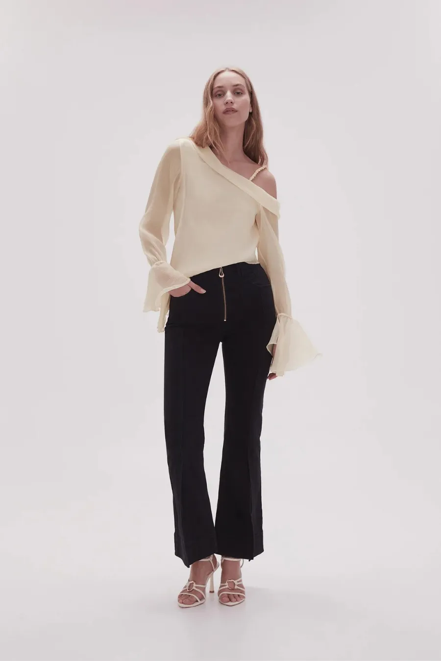 Edith Draped Top Champagne Cream