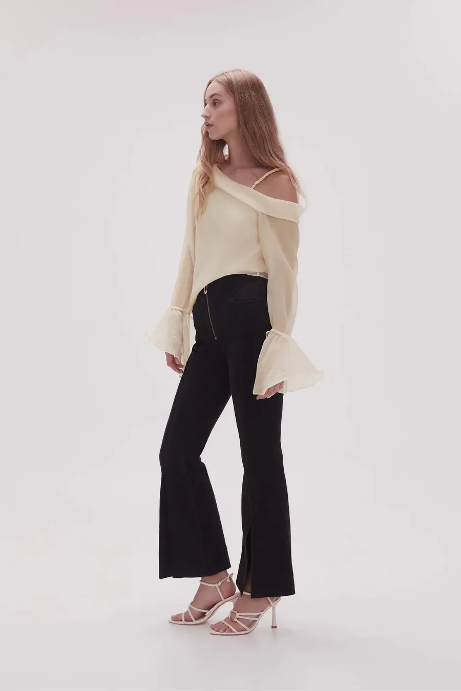 Edith Draped Top Champagne Cream