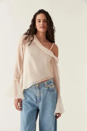 Edith Draped Top Champagne Cream