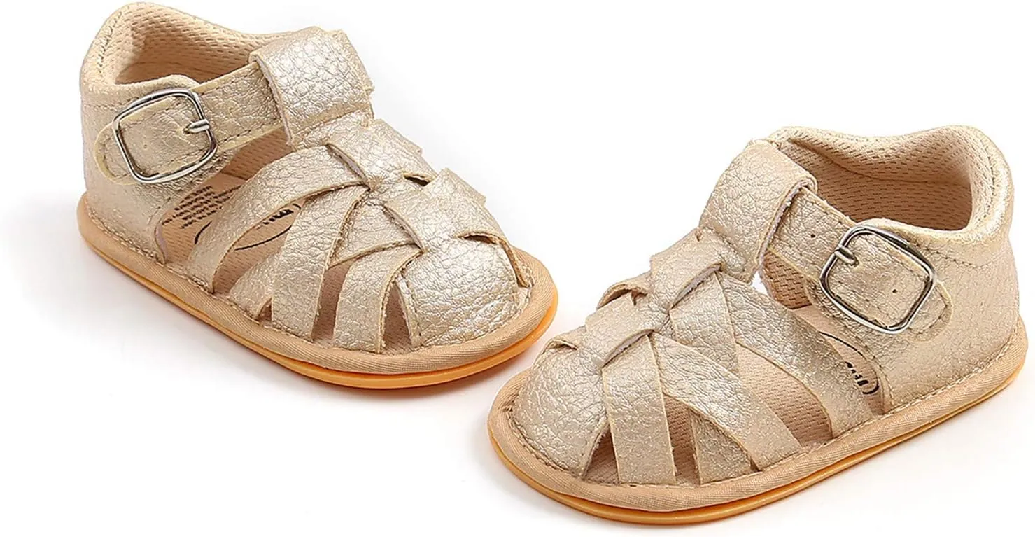 EnJoCho Baby Boys Girls Sandals Soft Non-Slip Rubber Sole Summer Flat Walking Shoes Toddler Flats First Walkers Crib Shoe