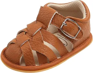EnJoCho Baby Boys Girls Sandals Soft Non-Slip Rubber Sole Summer Flat Walking Shoes Toddler Flats First Walkers Crib Shoe