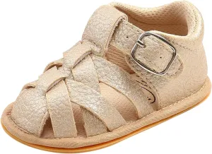 EnJoCho Baby Boys Girls Sandals Soft Non-Slip Rubber Sole Summer Flat Walking Shoes Toddler Flats First Walkers Crib Shoe
