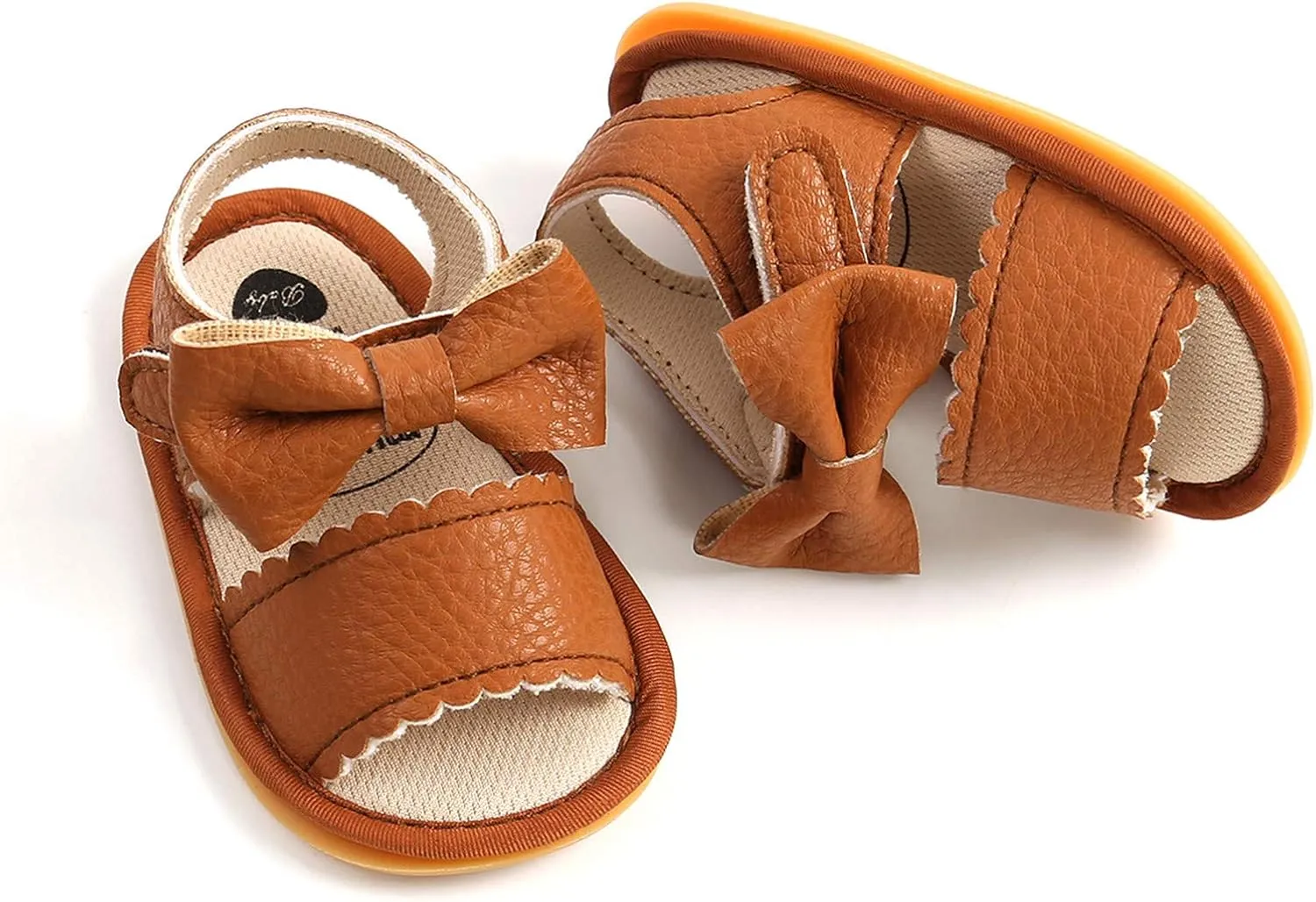 EnJoCho Baby Girl Boy Beach Sandals Soft Rubber Sole Anti-Slip Summer Bowknot Shoes Toddler Flats First Walkers Crib Shoe