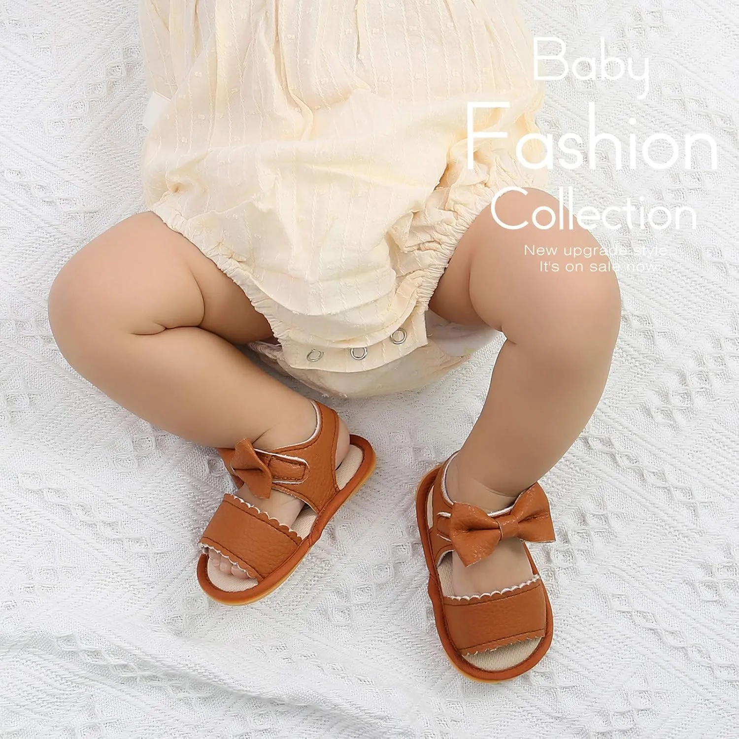 EnJoCho Baby Girl Boy Beach Sandals Soft Rubber Sole Anti-Slip Summer Bowknot Shoes Toddler Flats First Walkers Crib Shoe