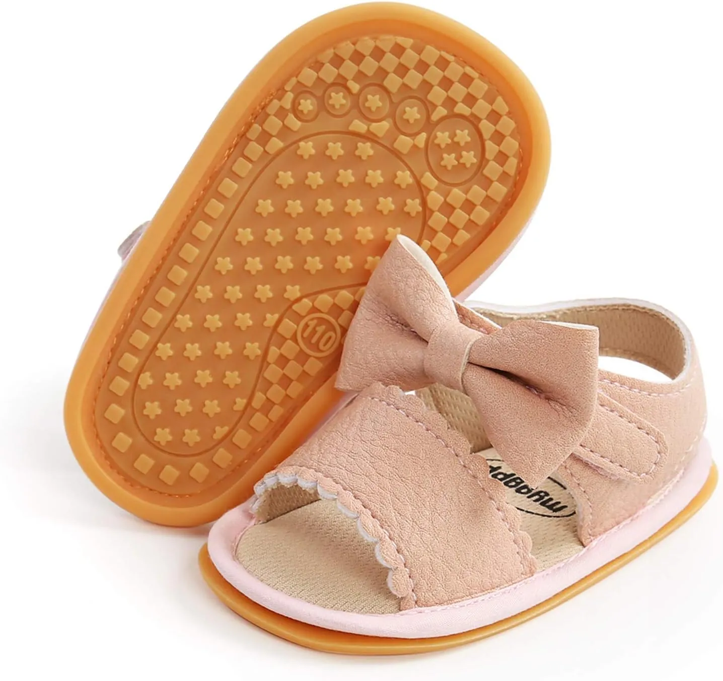 EnJoCho Baby Girl Boy Beach Sandals Soft Rubber Sole Anti-Slip Summer Bowknot Shoes Toddler Flats First Walkers Crib Shoe