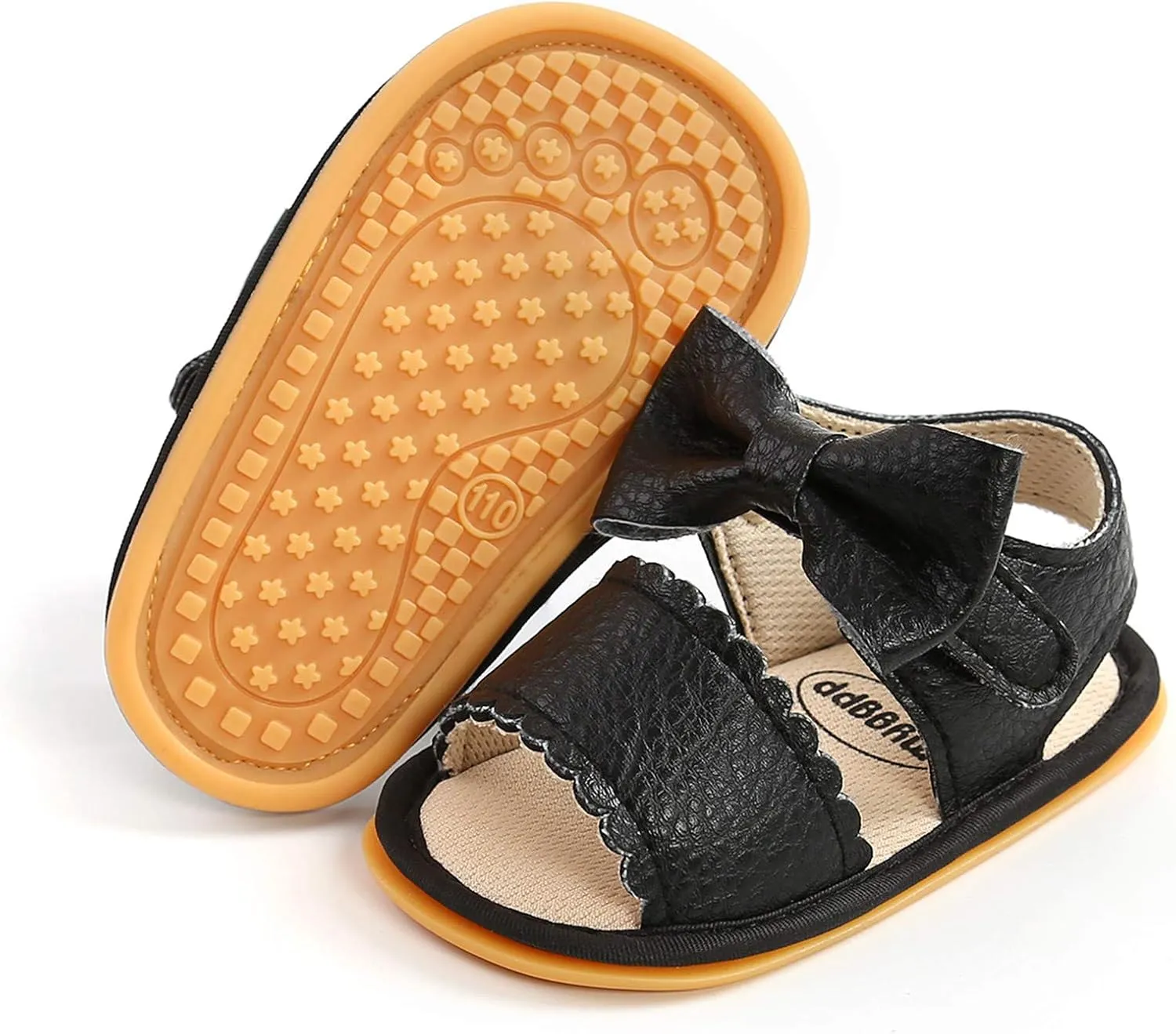 EnJoCho Baby Girl Boy Beach Sandals Soft Rubber Sole Anti-Slip Summer Bowknot Shoes Toddler Flats First Walkers Crib Shoe