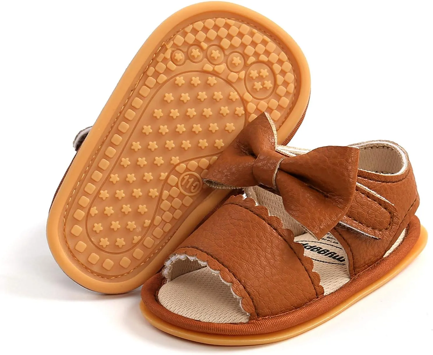 EnJoCho Baby Girl Boy Beach Sandals Soft Rubber Sole Anti-Slip Summer Bowknot Shoes Toddler Flats First Walkers Crib Shoe