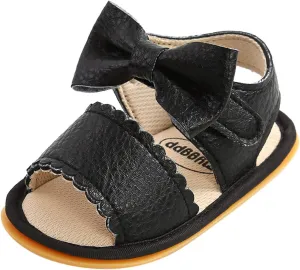 EnJoCho Baby Girl Boy Beach Sandals Soft Rubber Sole Anti-Slip Summer Bowknot Shoes Toddler Flats First Walkers Crib Shoe