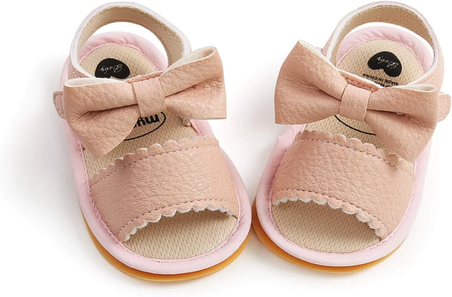 EnJoCho Baby Girl Boy Beach Sandals Soft Rubber Sole Anti-Slip Summer Bowknot Shoes Toddler Flats First Walkers Crib Shoe