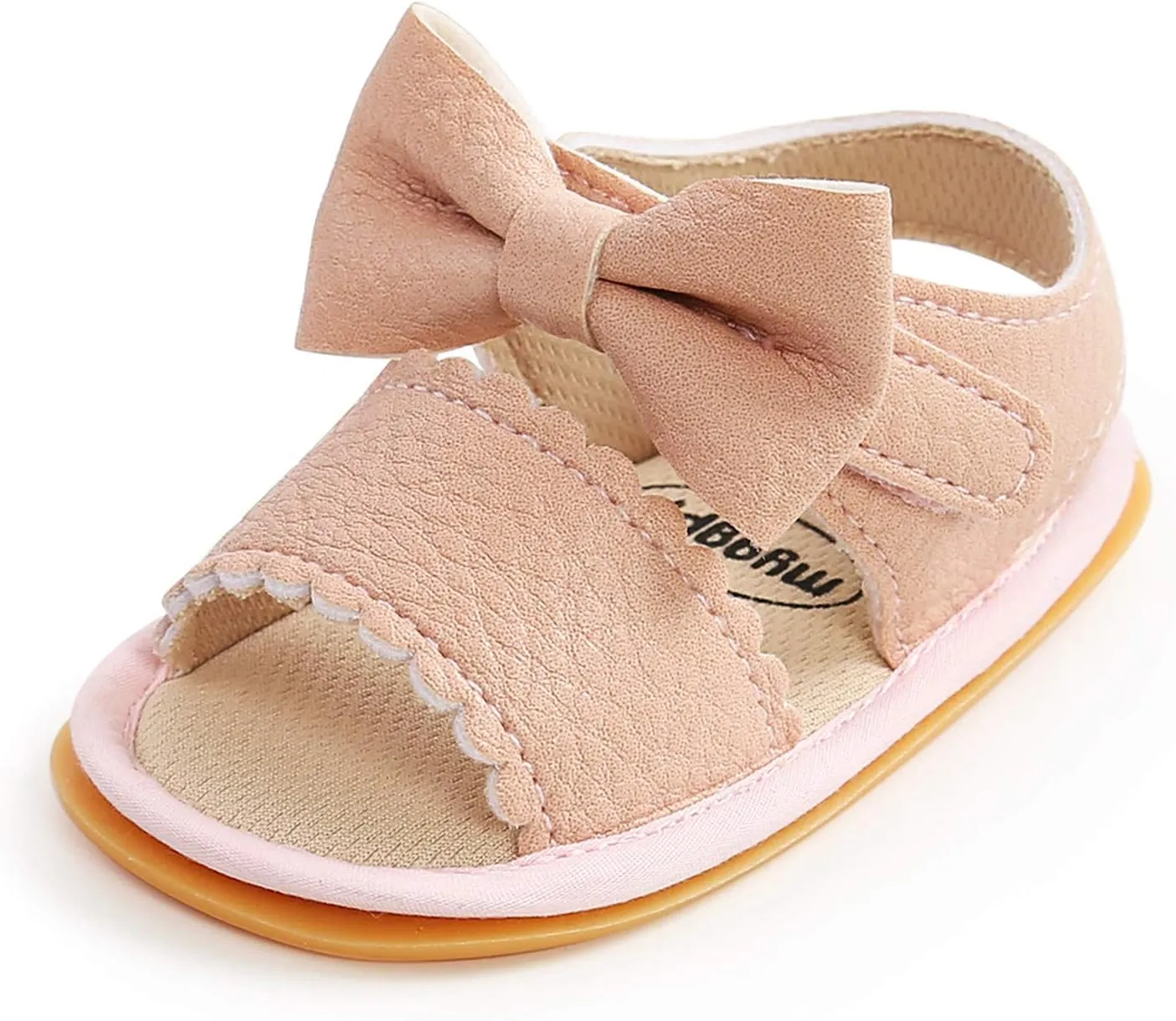 EnJoCho Baby Girl Boy Beach Sandals Soft Rubber Sole Anti-Slip Summer Bowknot Shoes Toddler Flats First Walkers Crib Shoe