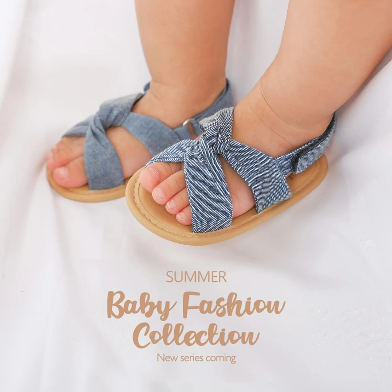 EnJoCho Baby Girls 0-18M Sandals Summer Shoes Soft Sole Outdoor First Walk Toddler Girls Shoes Flats for Party Wedding