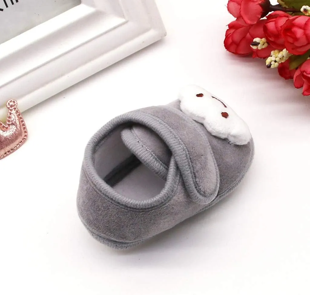 EnJoCho Baby Girls Boys Shoes Soft Anti-Slip Sole Newborn First Walkers Star Cotton Unisex Infant Sneakers 0-18M (Gray-06#A, 6-12M)