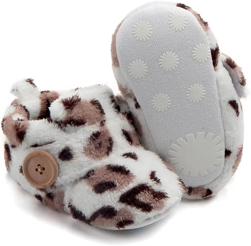 EnJoCho Baby Girls Warm Shoes Round Toe Flats Anti-Slip Soft Sole Toddler First Walkers Princess Dress Shoes 0-12M