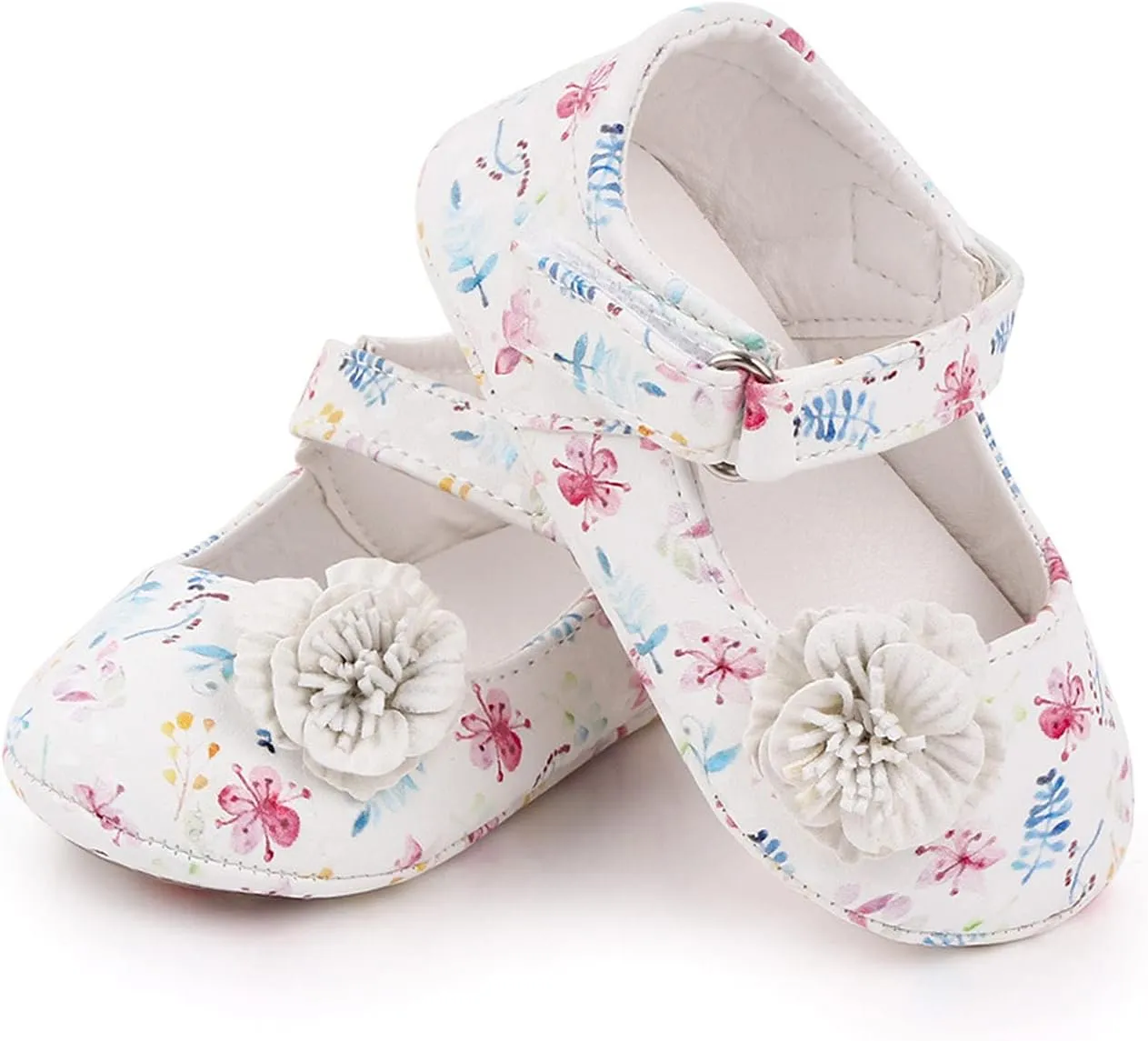 EnJoCho Baby Shoes,0-18Months Baby Boys Girls Sandals Soft Non-Slip Rubber Sole Summer Breathable Flat Walking Shoes (White-02#, 0-6 Months)