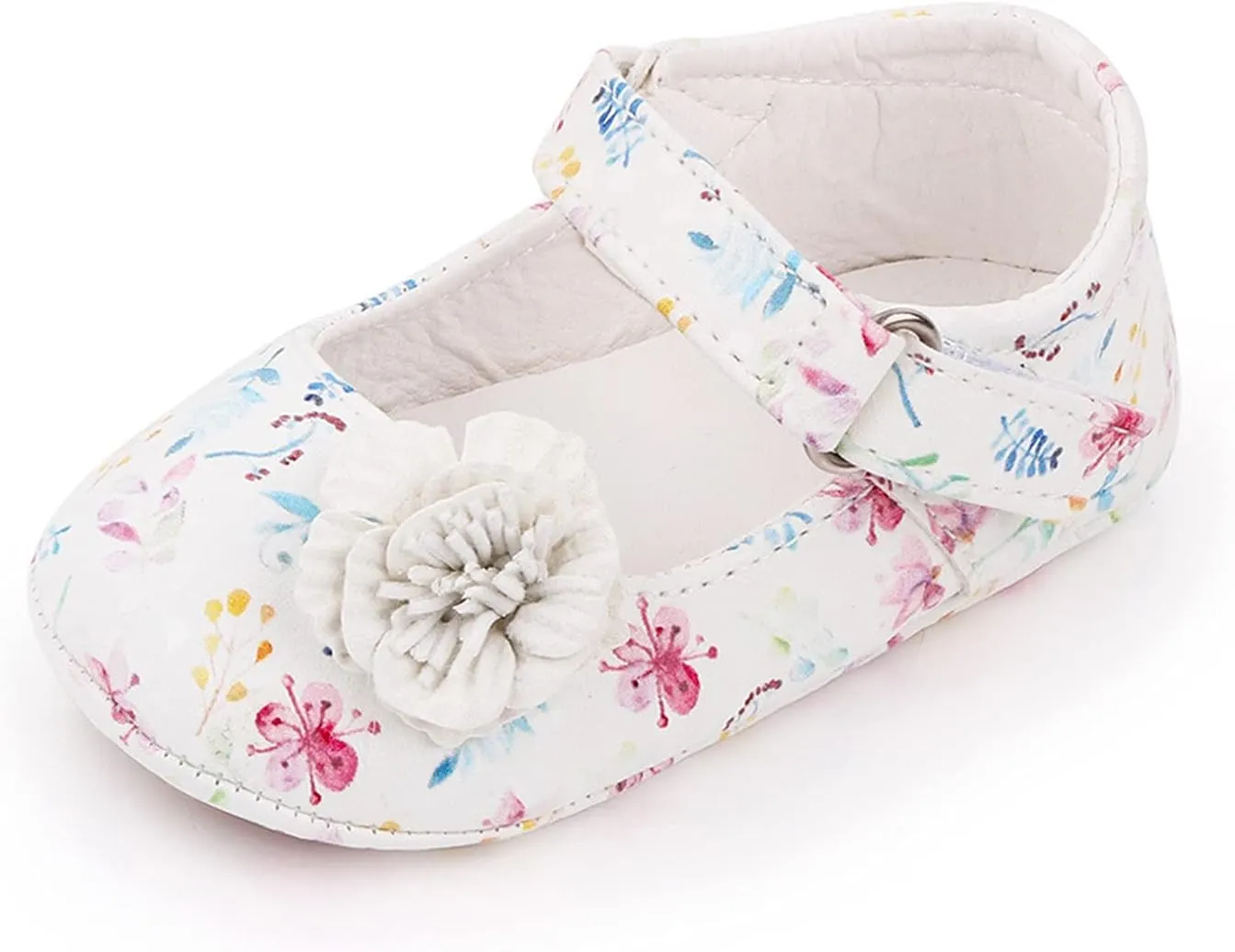 EnJoCho Baby Shoes,0-18Months Baby Boys Girls Sandals Soft Non-Slip Rubber Sole Summer Breathable Flat Walking Shoes (White-02#, 0-6 Months)