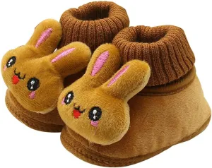 EnJoCho Baby Shoes,Toddler Infant Newborn Baby Cartoon Rabbit Shoes Soft Sole Prewalker Warm Shoes 0-18Months (Coffee, 6-12Months)